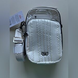 LUG SKEETER MINI BRIDGE CONVERTIBLE CROSSBODY METALLIC DIAMOND NWT